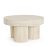 BIZZOTTO Stolik kawowy DACCA 75 cm – naturalne drewno mango, okrągły stolik designerski