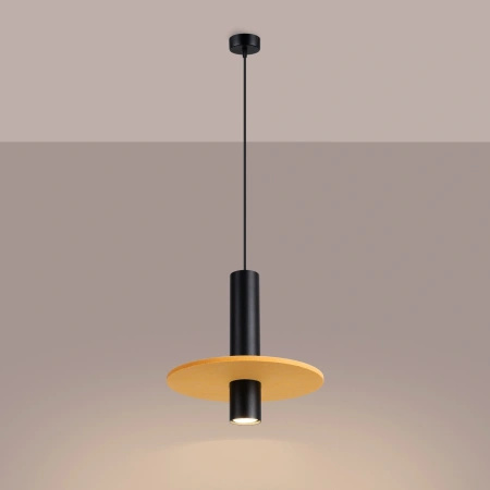Lampa wisząca PELTA 1 czarna/żółta
