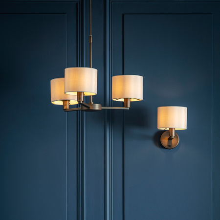 Daley Wall Light Bronze & Marble Faux Silk