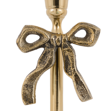 Bow Dinner Candle Holder Gold 100x100x245mm