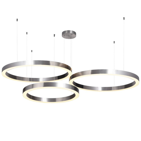 Lampa wisząca CIRCLE 3 60+80+80 cm - LED, ringi nikiel szczotkowany na 1 podsufitce
