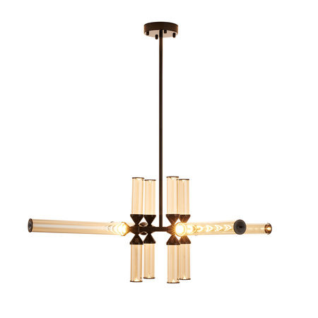 Lampa wisząca QUADRO-12 LED bursztynowe szklane klosze