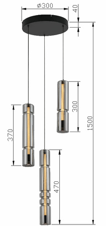 6223-0310 Lampa wisząca trójka CILINDRO