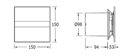 E-100 G wentylator łazienkowy osiowy, 8W, wylot 100mm, biały