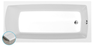 LILY SLIM wanna prostokątna 140x70x39cm, biała