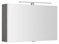 CLOE szafka z lustrem z oświetleniem LED, 80x50x18cm, dąb srebrny