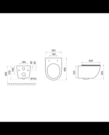 Miska wisząca WC z deską Sinto 2.0