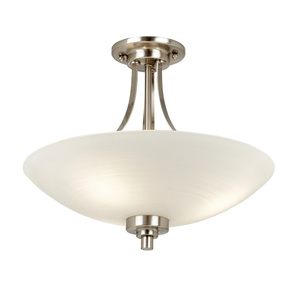 Lampa sufitowa Welles – satynowy chrom / biały, 41 × 41 × 35 cm