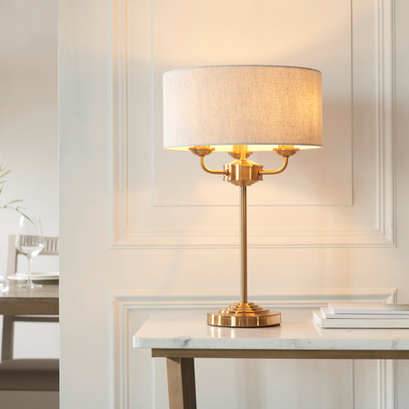 Highclere 3 Table Lamp Vintage Brass
