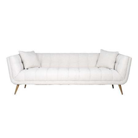 RICHMOND sofa HUXLEY BOUCLE - biała, szczotkowane złoto