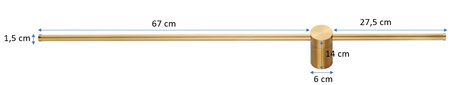 Lampa ścienna SPARO 100 cm - kinkiet złoty,  prosty, długi LED
