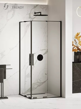 KABINA SMART BLACK PROSTOKĄTNA  80x80x200 CZYSTE 8mm ACTIVE SHIELD