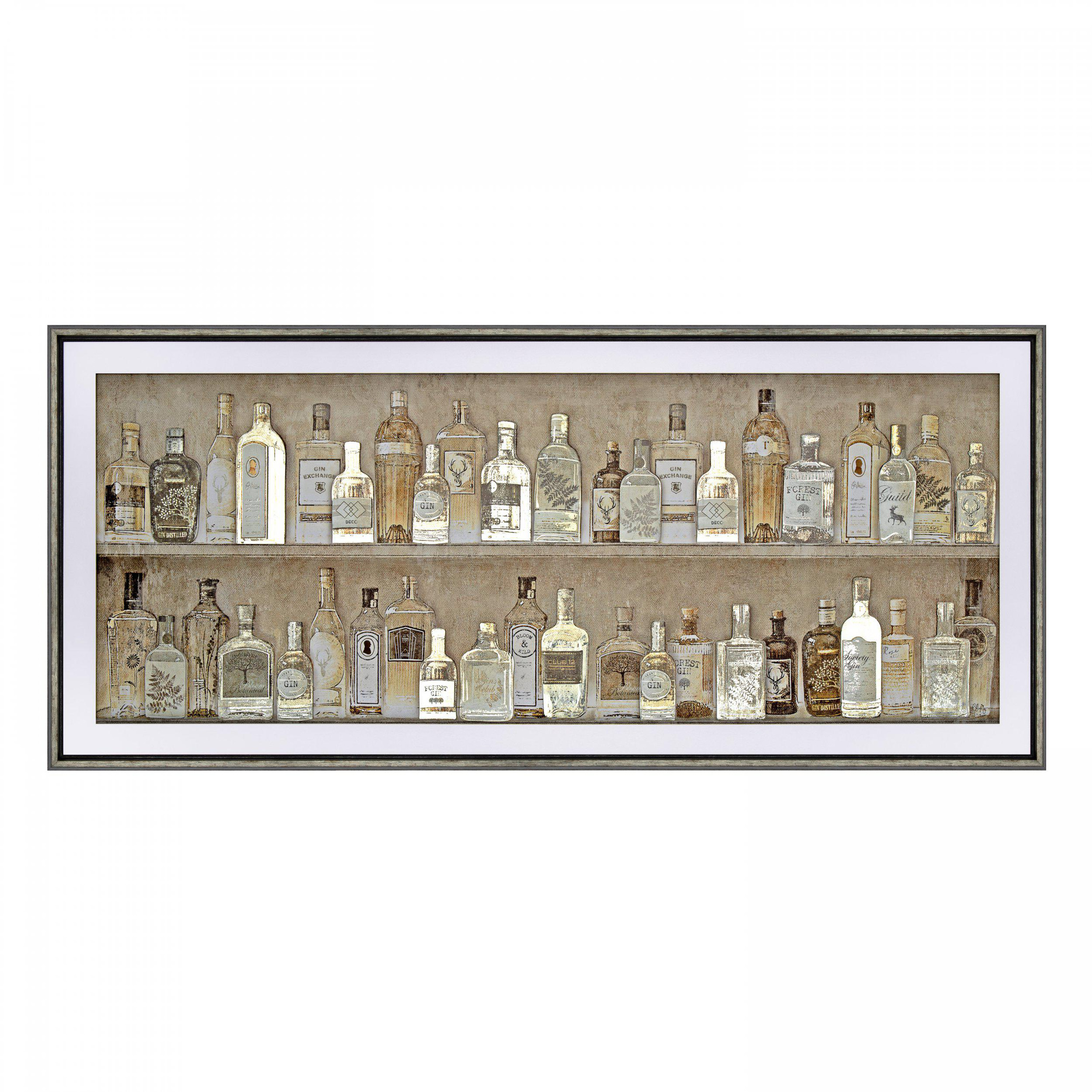 Obraz w ramie „Gin Collection” – złoty, 144 × 4,5 × 64 cm