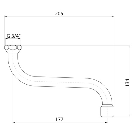 Wylewka uniwersalna, 177mm, typ-S, chrom