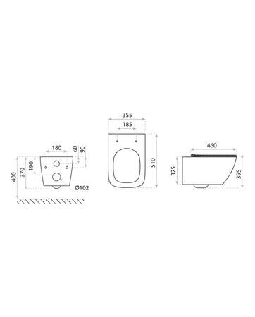 Miska wisząca z deską WC Onil Black 3.0