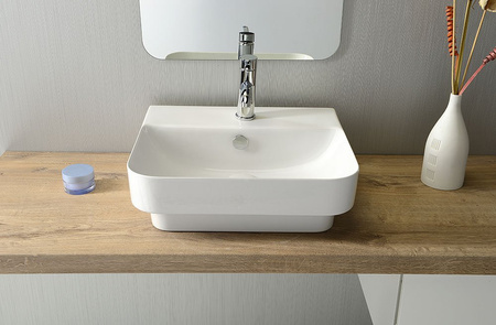 SOTT AQUA umywalka wpuszczana w blat, 48x42cm, biała