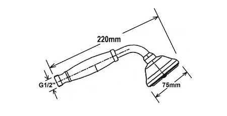 EPOCA sluchawka prysznicowa, 220mm, mosiądz/nikiel