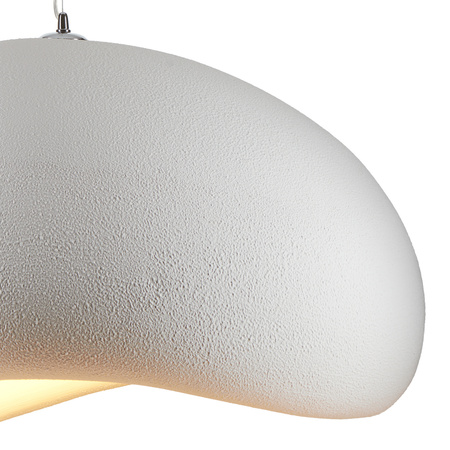 Lampa wisząca STONE 40 cm - biała boho, japadni, wabi-sabi