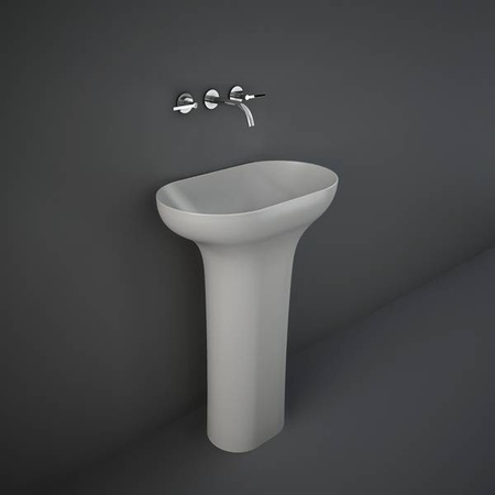 DES Umywalka wolnostojąca 60x35 odpływ do podłogi szary mat