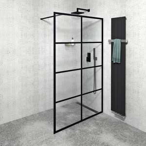 CURE BLACK walk-in 1200 mm, szkło czyste