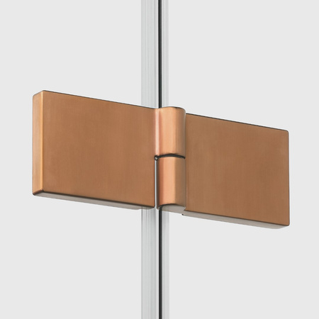 Kabina NESTA COPPER BRUSHED 1D prostokątna P 80x100x200 czyste 6mm Active Shield 2.0