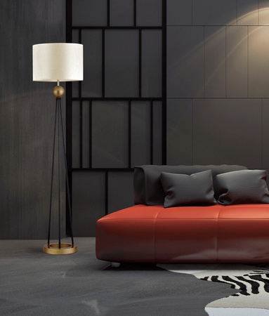 LAMPA STOJĄCA PODŁOGOWA BIAŁO-ZŁOTA BELFORTE