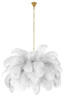 MOOSEE lampa wisząca TIFFANY 135 biała mosiądz / naturalne pióra
