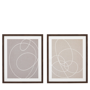 Obraz w ramie „Continuation” – naturalny, 50 × 3 × 60 cm, zestaw 2 szt.