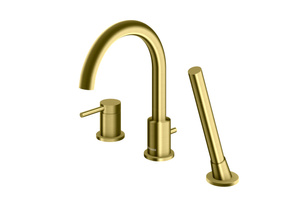 Axel Brushed Gold Bateria wannowa z obrotową wylewką