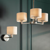 Daley Wall Light Nickel & White Faux Silk