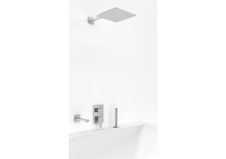 EXCELENT Chrom Zestaw wannowy z deszczownicą 35cm, słuchawką i wylewką wody