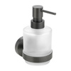 X-ROUND GUN METAL dozownik mydła 200ml, szkło mleczne, gun metal