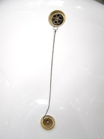 RETRO zestaw odpływowy do instalacji zewnętrznej z łańcuszkiem i syfonem, brąz