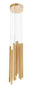 MAXLIGHT  P0524D LAMPA WISZĄCA ORGANIC 10x ZŁOTO SZCZOTKOWANE MAŁA ŚCIEMNIALNA