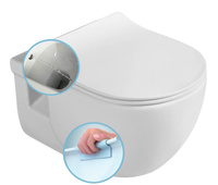 BRILLA CLEANWASH WC wiszące z funkcją bidetu, Rimless, 36,5x53cm, biały