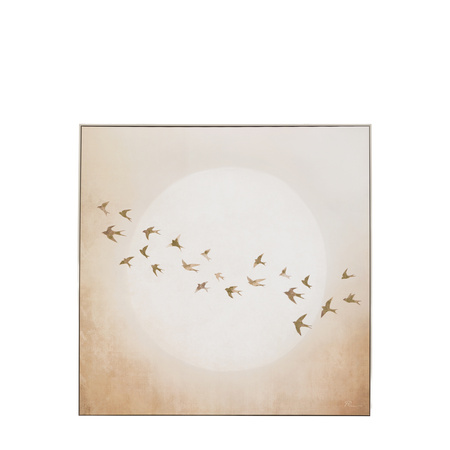 Obraz w ramie „Golden Fight” – beżowy, 79,5 × 3,5 × 79,5 cm