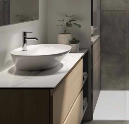 Zestaw DES Miska WC podwieszana z deską W/O i Umywalką Nablatową VARIANT owalną 60x42 cm biały połysk