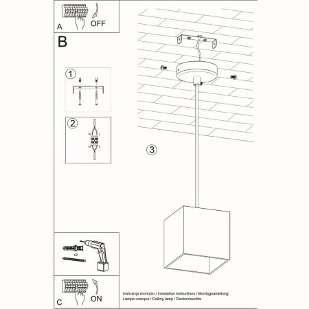 Lampa wisząca QUAD 1 biały