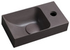 PICCOLINO umywalka betonowa, 30,8x17cm, bateria z prawej strony, ciemnobrązowy mat
