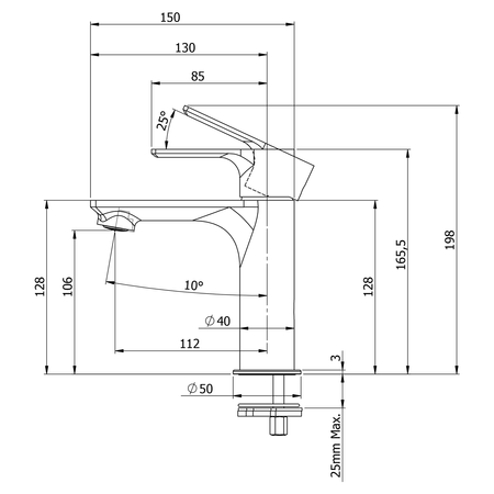 PAX bateria umywalkowa, czarny mat