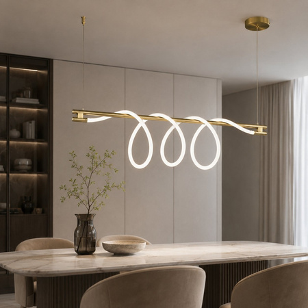 Lampa wisząca FANTASIA LONG LED złota 120 cm