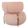 Fotel LOW TEDDY PINK różowy - stal