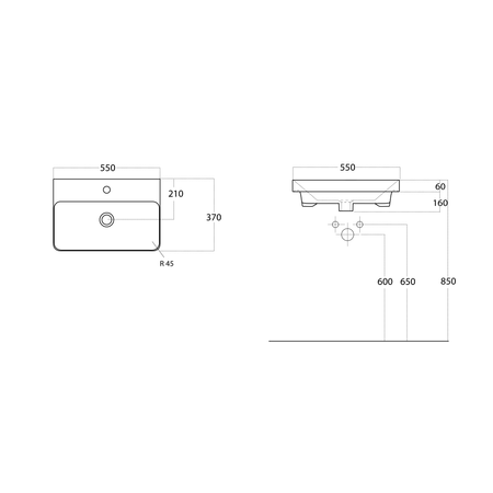 THALIE 55 umywalka meblowa 55x37cm, biała