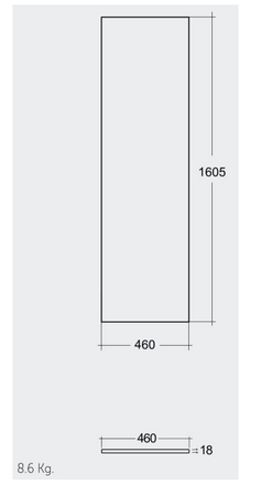 Blat meblowy RAK-Plano Techwood 161X46 cm - Grey Elm