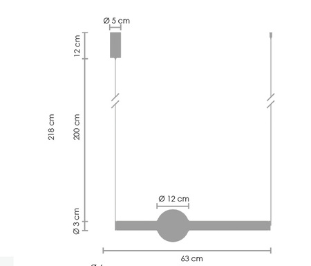 Lampa wisząca O-LINE 63 - LED, 63 cm, mosiądz