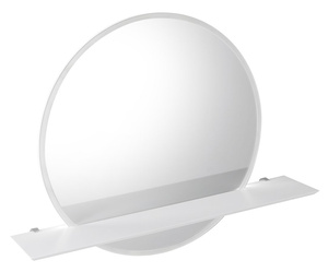 VISO okrągłe lustro z oświetleniem LED, ø 80cm, półką, biały mat