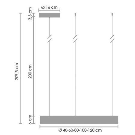 Lampa wisząca CIRCLE 120 LED mosiądz szczotkowany 120 cm