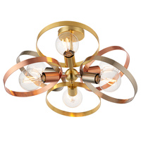 Hoop 6 Ceiling Light Brushed Brass