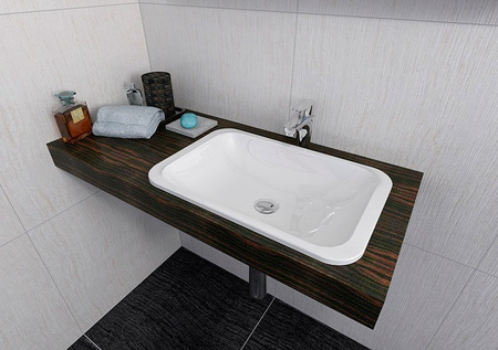 JAPURA umywalka kompozytowa 55x36cm, biała, wpuszczana w blat