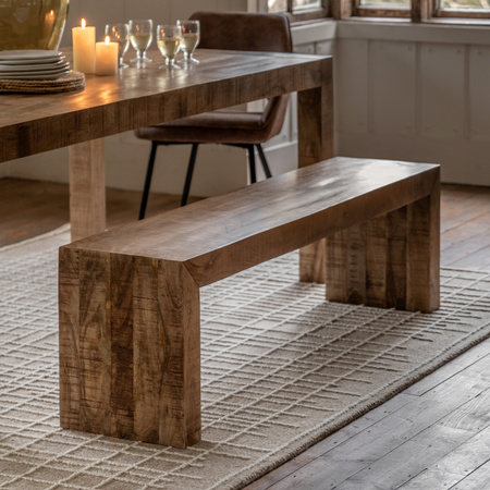 Iowa Dining Bench Natural 1600x360x450mm